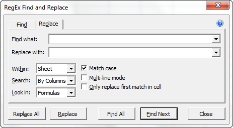 excel search and replace text